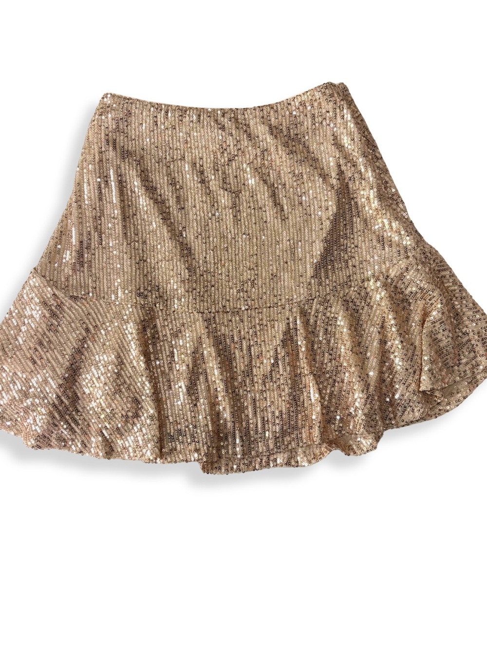 Main Strip Rose Gold Sequin Mini Skirt Size M Fully Lined Party Holiday